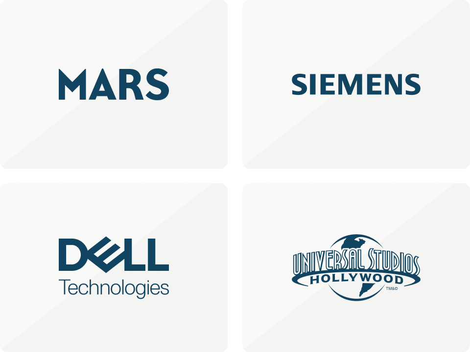 Mars, Siemens, Dell, and Universal Studios